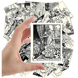 Pegatinas grandes (24 unidades, 6,3 x 8,9 cm), diseño de cuentos medievales de caballero princesa clásico con grabado de ilustración por Arthur Rackham