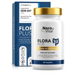 Flora Plus - Intestinal Treatment Probio Cultures Complex with 23 Bacterial Strains & 600 Billion KbE, Without Inulin & Without Artificial Probiotics I 60 Enteric Juice-Resistant & Vegan Capsules with Lactobacillus Salivarius