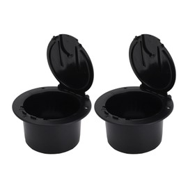 Round Electrical Cable Hatch with Snap On Cover for RV, Slide Screen & Heavy Duty Hinges, ABS Material, Fits 2-3/4 Inches Dia. Hole, Easy Install, for 30 and 50 Amp Cords