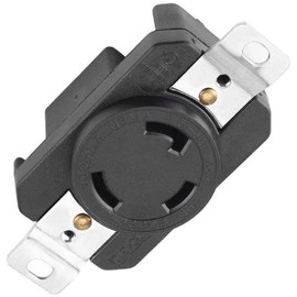 30 Amp Generator Receptacle Industrial Outlet NEMA L5-30R Receptacle Industrial Grade Grounding 125V Flush Mounting Locking Receptacle for Generator Industrial Workshop Factory