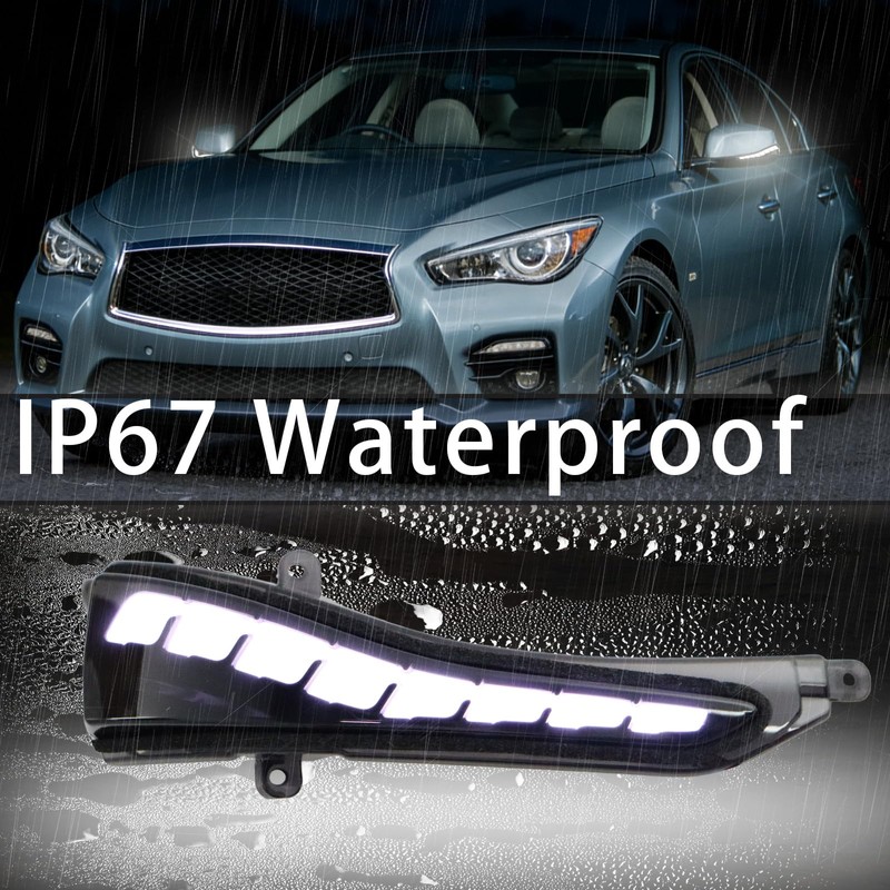 BINQIGOO LED Side Mirror Marker Light for Infiniti Q50 Q60