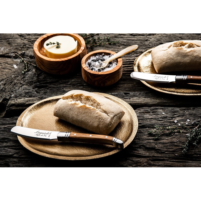Laguiole Style de Vie Buttermesser Luxury Line, 4-teilig, Olivenholz