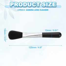 PATIKIL Camera Dusting Brush, Multifunction Cleaning Brush Keyboard Lens Pen Screen Lens Cleaner for Vinyl Records, LP Scan, SLR & Computer Screens,3 Pcs Black