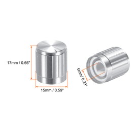 sourcing map Potentiometer Control Knob ABS Guitar Knob for 6mm D Type Shaft Electric Guitar Power Amplifiers Stereos,Bass 180 Degrees Aluminum Plastic Knob Silver 2PCS