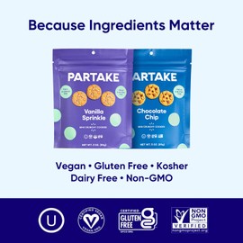 Gluten Free Partake Crunchy Mini Cookies – 4 Pouch Variety Pack | Vegan | Dairy Free, Nut Free, Egg Free, Wheat Free, Soy Free | Safe School Snack