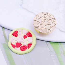 WASOHLING Love Heart Sealing Wax Stamp, Vintage 25mm Removable Brass Stamp Head with Wood Handle, Great for Wedding Invitations, Envelopes, Wine Packages, Gift Wrapping