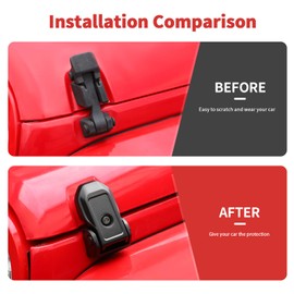 SQQP Metal Hood Latches Kit Compatible with 2007-2025 Jeep Wrangler JK JKU JL JLU & Gladiator JT Hood Lock Pins (Black, Locking Style)