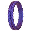 ThunderFit Silicone Wedding Rings for Women, Braided Pattern Engagement Bands