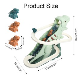 Husalsea Dinosaur Toy Children Dinosaur Climbing Stairs Fun Dinosaur Race Track Electric Dinosaur Track Set with Lights and Music Christmas Birthday Gift