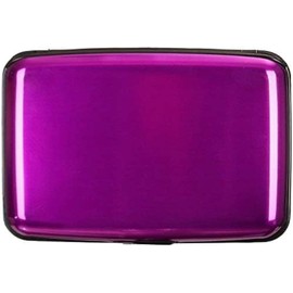 IMAGILIVSPAS RFID Blocking Credit Card Protector Aluminum ID Case Hard Shell Business Card Holders Metal Wallet for Men or Women (Pack of 1) (Purple)