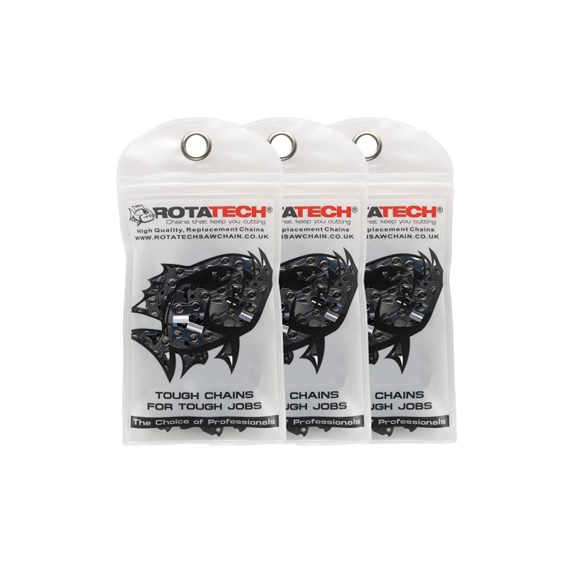x3 (Three) 10" Rotatech Chainsaw Saw Chain Fits Ryobi Pole