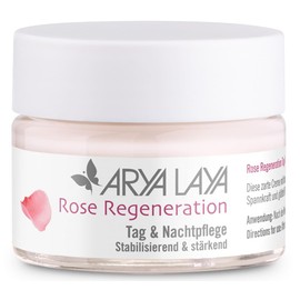 ARYA LAYA Rose Regeneration Day & Night Cream 50 ml: Face Cream for Sensitive & Dehydrated Skin, b. Tendency to Extended Veins (Couperose), Regenerating & Antioxidant, Vegan