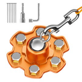 Tivray Dog Tie Out Stake, 360° Swivel Stake No Tangle, Heavy Duty Tether for Yard (No Cable) with 6 Strong Screw Anchors Hold up to 180 lbs of Pull Force, Dog Runner for Outside Camping Yard, Orange