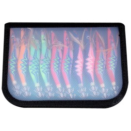 10pcs Squid Jigs Saltwater Glow Squid Jig Fishing Shrimp Prawn Lures Luminous Artificial Fishing Kit for Octopus Cuttlefish (0.7oz-5.7in)