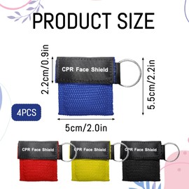 4PCS CPR Face Shields Portable Anti Choking for Rescue Device CPR Mask Keychain Ring Cross-Infection Prevention Mouth-to-Mouth Protection Emergency Device for Preventing Accidents