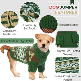 Hjyokuso Dog Jumper, Dog Sweater for Small Medium Large Dogs, Classic Turtleneck Thick Warm Dog Clothes Dog Coat Vest for Puppy, Cat, Chihuahua, Corgi, French Bulldog, Dachshund, Yorkie - XL