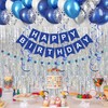 CANREVEL Blue and White Happy Birthday Decorations, Happy Birthday Banner,