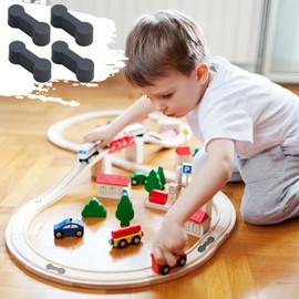 Weenwill Wooden Rail Accessories,10 Pcs Universal Train Connector Set Rail Adapter Connectors Train Track Accessories Wooden Railway Rails Compatible With All Major Brands for Boys and Girls