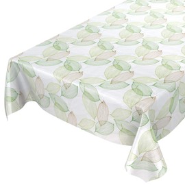 ANRO Oilcloth Tablecloth Oilcloth Tablecloth Washable Abstract Mood Leaf Green 100 x 140 cm