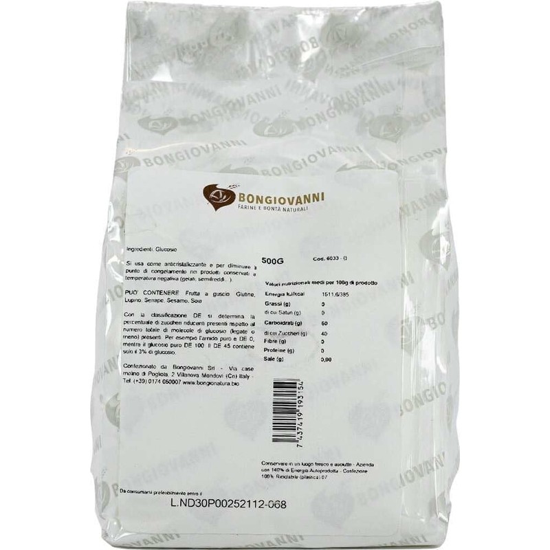 BONGIOVANNI FARINE E BONTA' NATURALI Glucosio disidratato 39 DE -