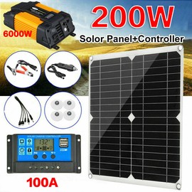 Solar Panel Kit 6000W Solar Power Inverter Generator 100A Home 110V Grid System