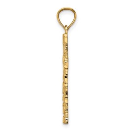 Solid 14k Yellow Gold Nugget Cross Pendant Charm