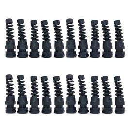 Namvo20 Pieces Waterproof M16 Cable Connectors Spiral Strain Relief Protector - Black