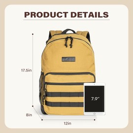 Wrangler Backpack for Men and Women, Casual Daypack for Travel, Work School, Laptop Backpack with Notebook Sleeve