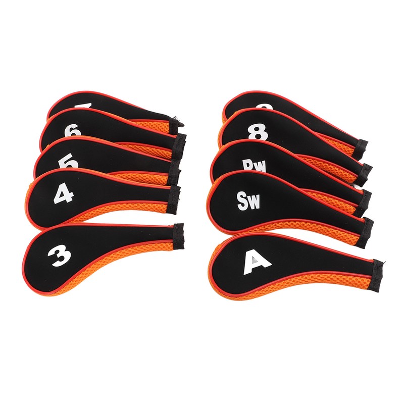 10 Pcs Golf Iron Head Cover Set with Zipper Golf