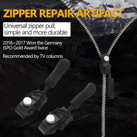 Aezzybe Universal Zip Slider 12 Pieces 4 Colours, Zip Repair Kit for #3#5#8 Nylon Plastic Metal Zippers, Easy Repair for Broken Zippers