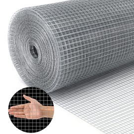 Land Guard 19 Gauge Hardware Cloth, 1/2 inch Chicken Wire Fence, Galvanized Welded Cage Wire Mesh Roll Supports Poultry Netting Cage Fence………