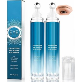 BOSPMLI Crema para los ojos con cafeína 2pcs para combatir el envejecimiento, las ojeras, las bolsas para los ojos, mejorar las arrugas y la tensión facial