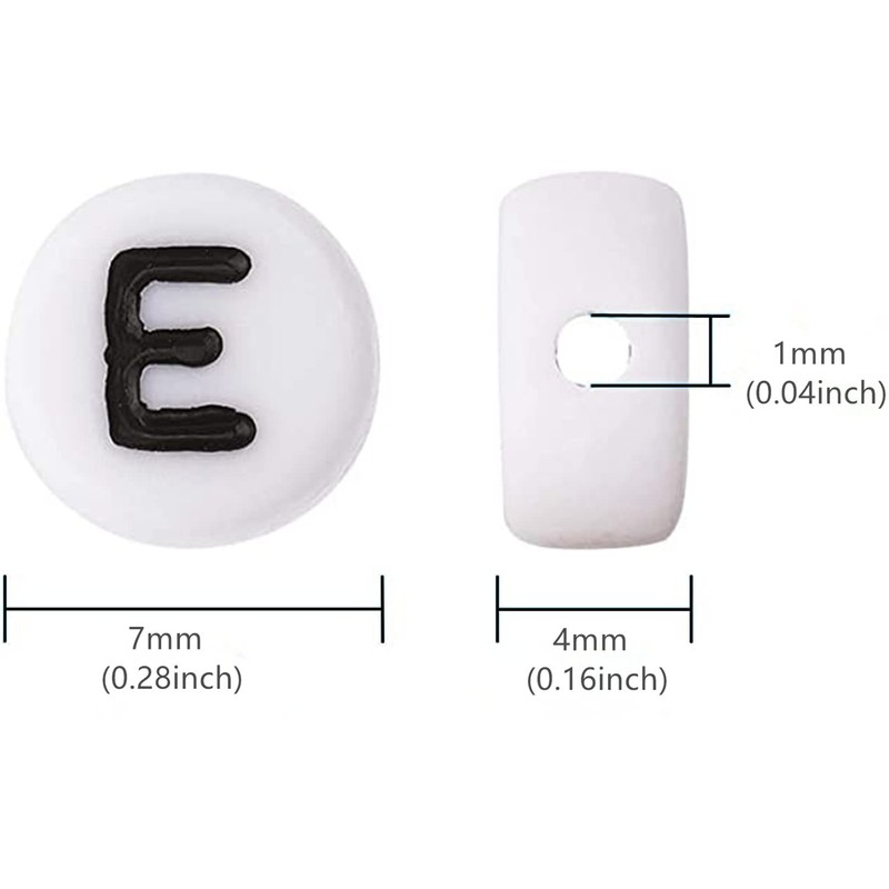Bxwoum 100PCS Letter Beads 4X7mm Acrylic Alphabet Beads for Jewelry