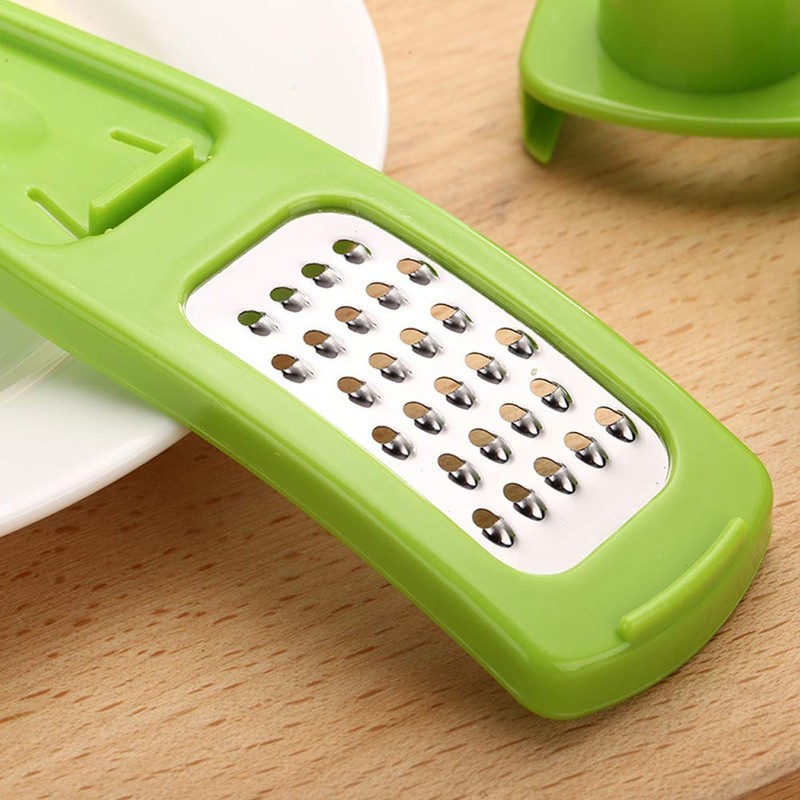 HG HGROPE Vegetable Cutter-Stainless Steel Multifunction Pressing Garlic, Green