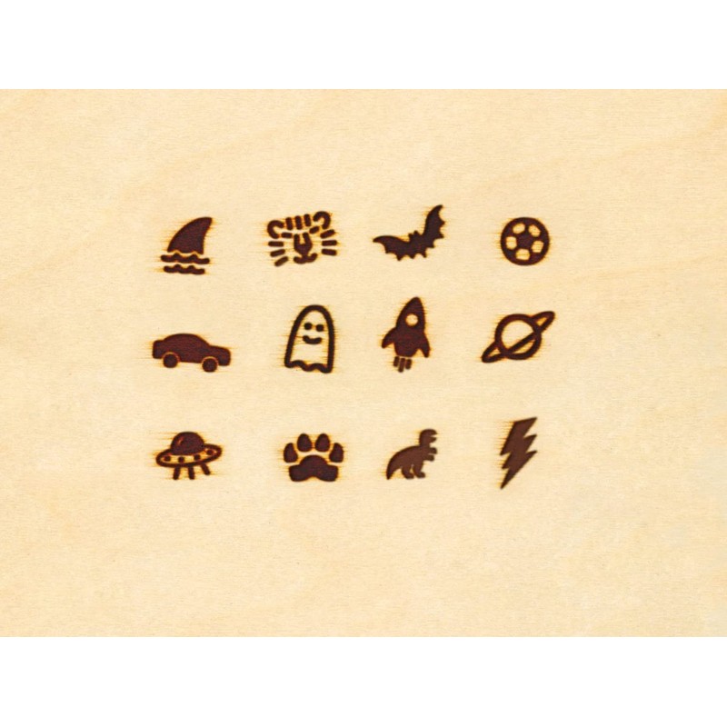 Pebaro 20800 Brass Pyrography Wood Burning Stamp - 12 Pieces