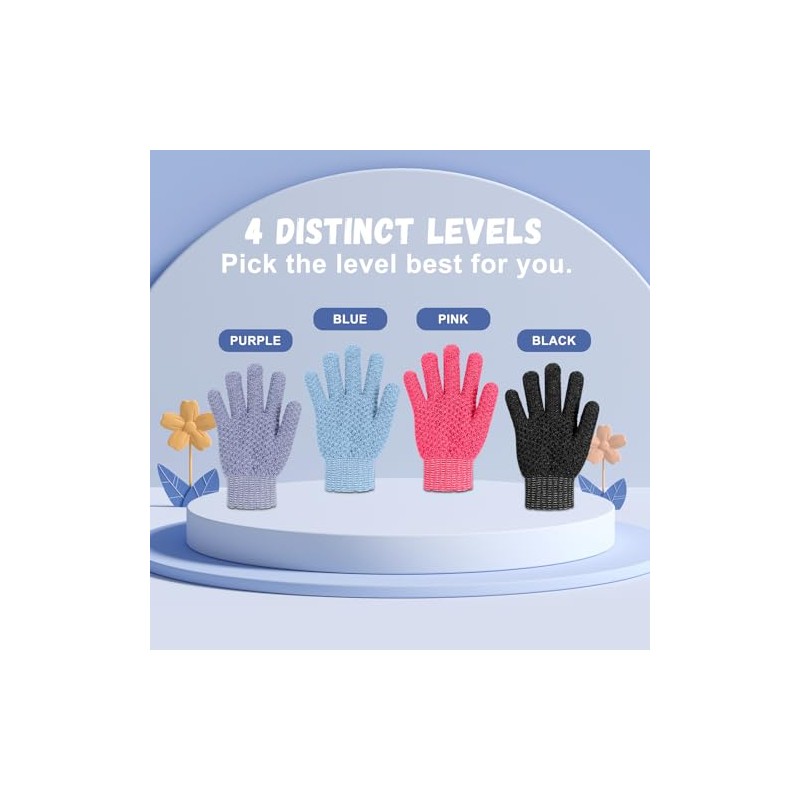 Guantes Baño Exfoliantes Doble Textura Ducha Spa Masajes Exfoliaciones Corporales