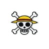 Patchwork Paradise One Piece Straw Hat Pirates Jolly Roger Embroidered