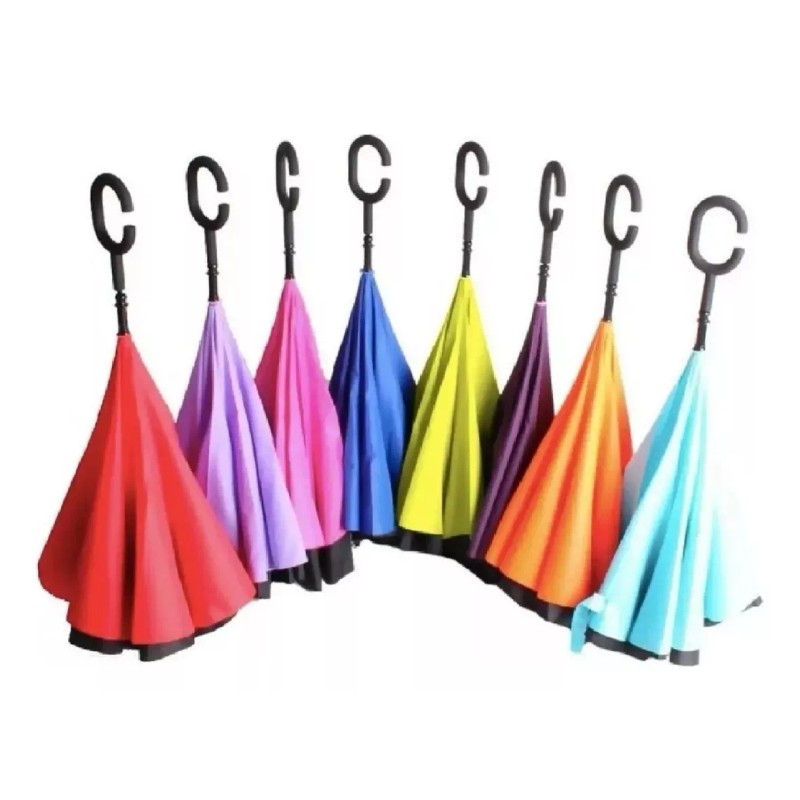 RIVERSOFY Paraguas Reversible Sombrilla Invertido De Doble Capa 5 Pzs