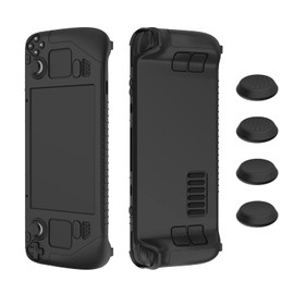 Writiany Protective Case for Steam Deck, Silicone Soft Cover for Steam Deck, Steam Deck Case Cover Accessories (Black)