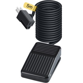 16.4ft/5m Momentary Foot Switch Pedal Normally Off Press and Hold to On UL-Listed Extension Cord and 3-Prong Piggyback Plug Power Tools Lamp Deadman Electric Accessories Non-Variable Speed 15A 250VAC