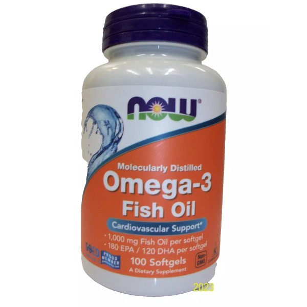 NOW Foods Omega-3 Fish Oil (Molecularly Distilled) 1,000 mg 100