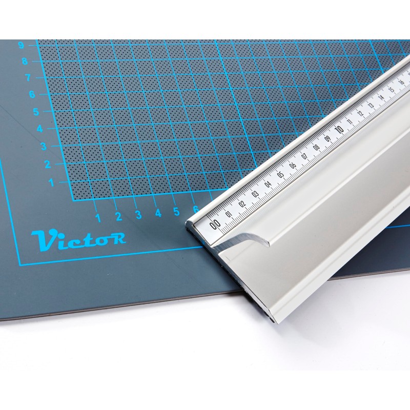 Victor 12-Inch Professional Aluminum Safety Ruler with Finger Guard Edge