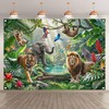 YCUCUEI 7x5ft Fabric Rainforest Themed Jungle Safari Photography Backdrop