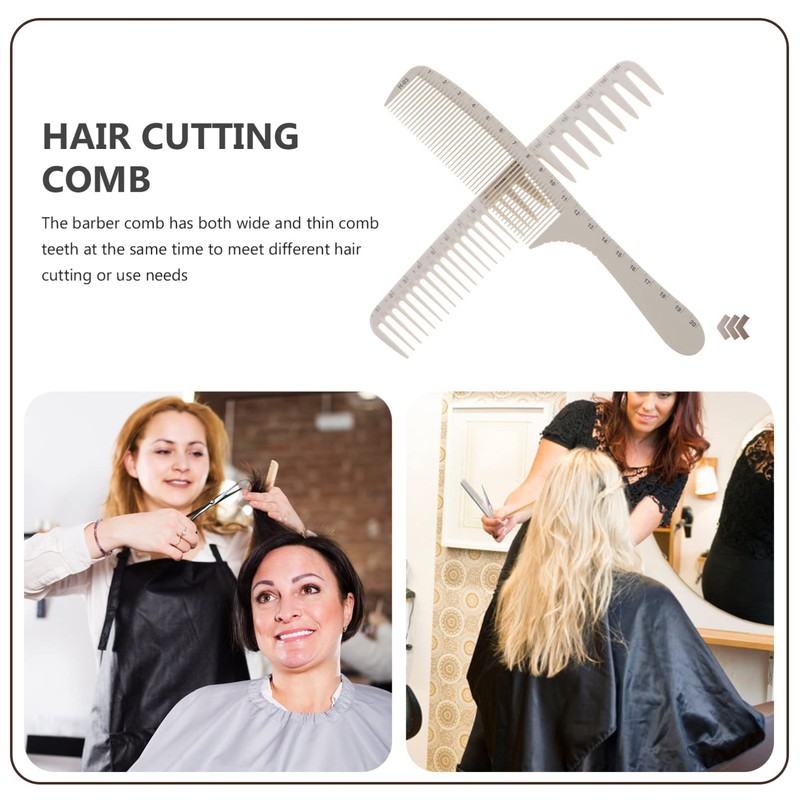 LALAFINA 2pcs Professional Hair Cutting Combs with Fine and Wide