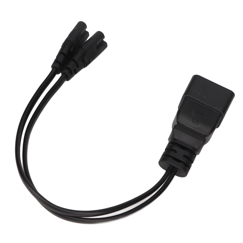 Dual IEC320 C7 to C20 Cord Universal Y Power Splitter