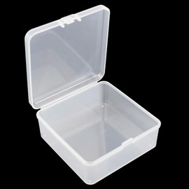Goodma 12 Pieces Square Empty Mini Clear Plastic Organizer Storage Box Containers with Hinged Lids for Small Items and Other Craft Projects (85 x 85 x 35 mm)