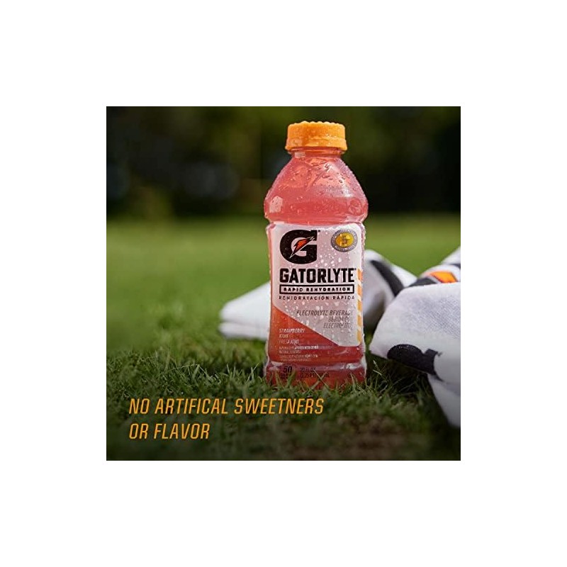 Gatorlyte Rapid Rehydration Electrolyte Beverage, Orange, 20oz Bottles (12 Pack)