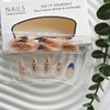 NBNTGH Snake Press On Nails - Medium Almond Blue French