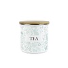 Purely Home Wild Rabbits Tea Canister - Green Metal Enamel