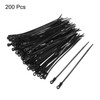 MECCANIXITY 200PCS Black Zip Ties with Screw Holes 8 Inch